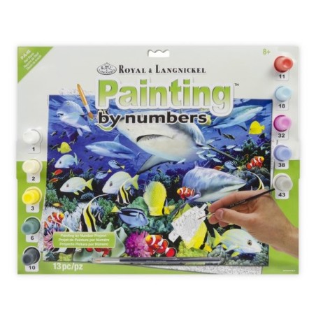 Kit ROYAL LANGNICKEL Peinture au numéro Junior Grand Format - Requins de récif