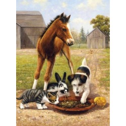 Kit ROYAL LANGNICKEL Peinture au numéro Junior Petit Format - Déjeuner entre amis