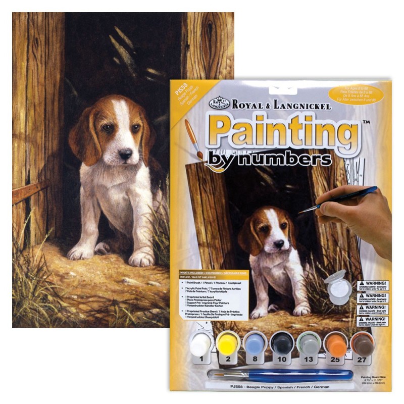 Kit ROYAL LANGNICKEL Peinture au numéro Junior Petit Format - Chiot Beagle