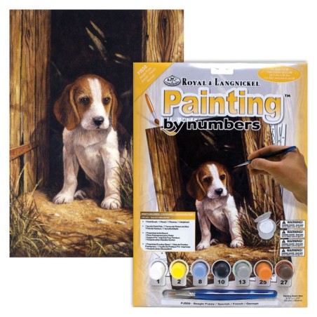 Kit ROYAL LANGNICKEL Peinture au numéro Junior Petit Format - Chiot Beagle