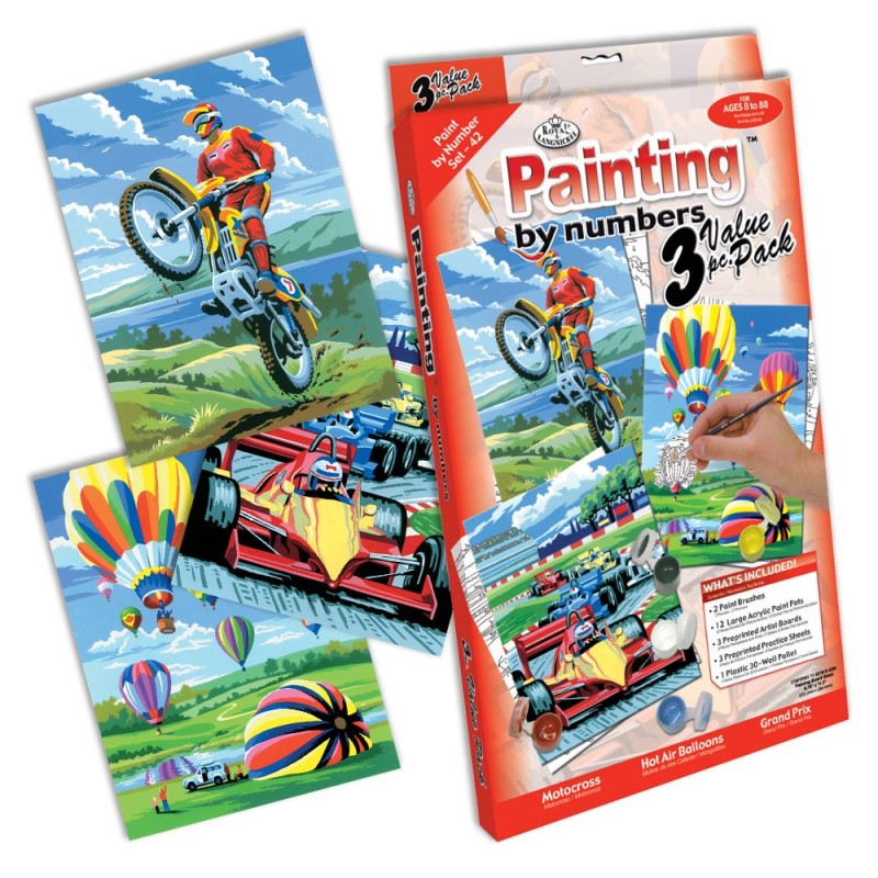 Kit ROYAL LANGNICKEL 3 Peintures au numéro Junior - Activités Outdoor