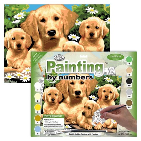 Kit ROYAL LANGNICKEL Peinture au numéro Junior Grand Format - Famille de Golden Retriever