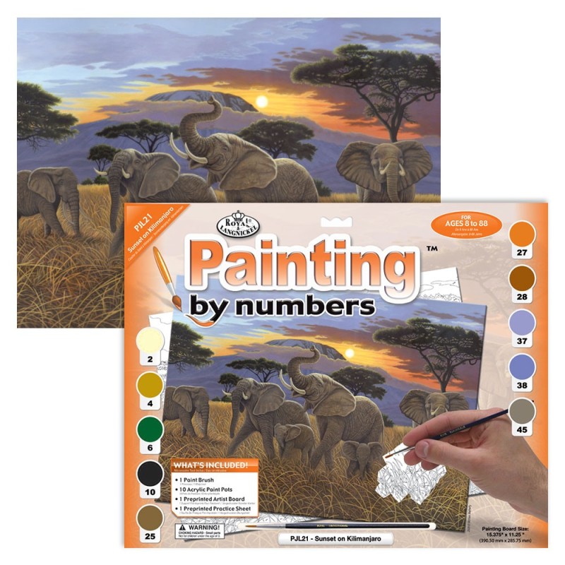 Kit ROYAL LANGNICKEL Peinture au numéro Junior Grand Format - Sunset sur le Kilimandjaro