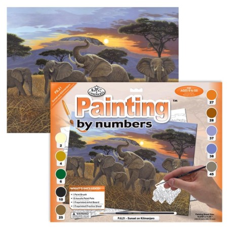 Kit ROYAL LANGNICKEL Peinture au numéro Junior Grand Format - Sunset sur le Kilimandjaro