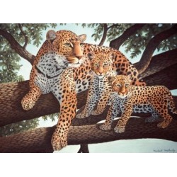 Kit ROYAL LANGNICKEL Peinture au numéro Junior Grand Format - Léopard d'Afrique et ses petits