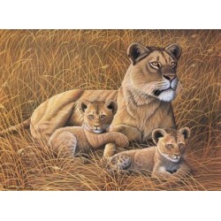 Kit ROYAL LANGNICKEL Peinture au numéro Junior Grand Format - Lionne d'Afrique et ses petits