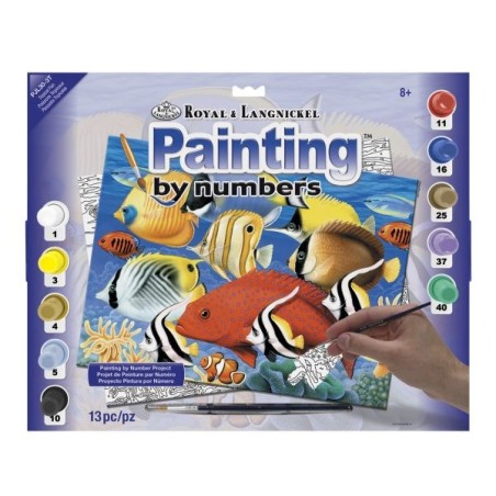Kit ROYAL LANGNICKEL Peinture au numéro Junior Grand Format - Poissons tropicaux
