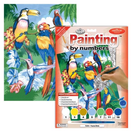 Kit ROYAL LANGNICKEL Peinture au numéro Junior Petit Format - Oiseaux tropicaux