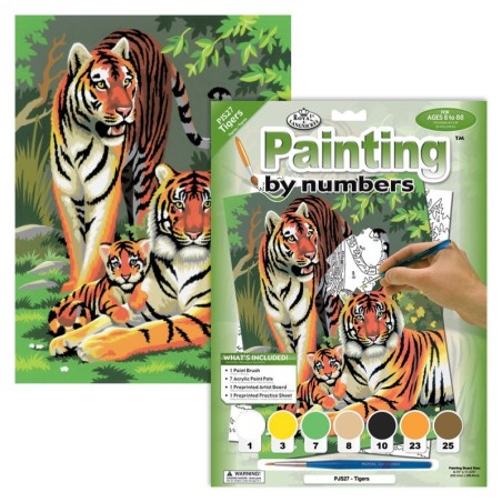 Kit ROYAL LANGNICKEL Peinture au numéro Junior Petit Format - Famille de tigres