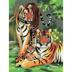 Kit ROYAL LANGNICKEL Peinture au numéro Junior Petit Format - Famille de tigres