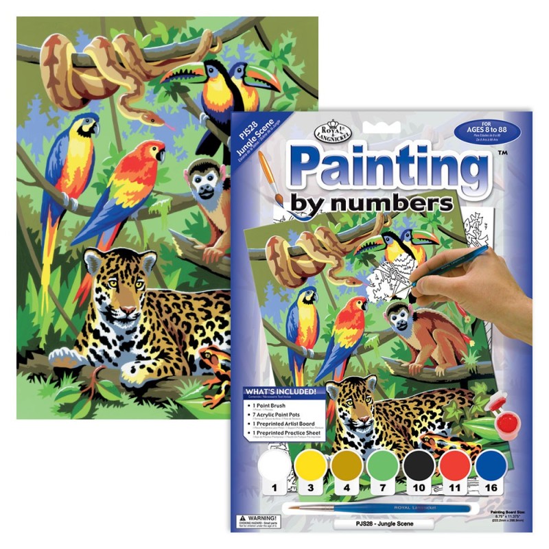 Kit ROYAL LANGNICKEL Peinture au numéro Junior Petit Format - Scène de jungle