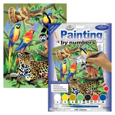 Kit ROYAL LANGNICKEL Peinture au numéro Junior Petit Format - Scène de jungle