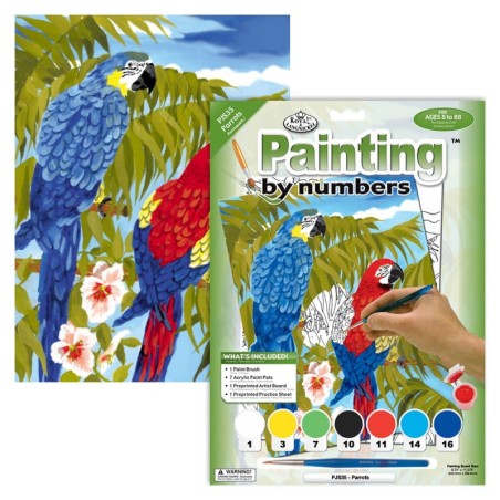 Kit ROYAL LANGNICKEL Peinture au numéro Junior Petit Format - Perroquets bleus