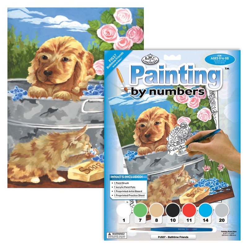 Kit ROYAL LANGNICKEL Peinture au numéro Junior Petit Format - l'Heure du bain