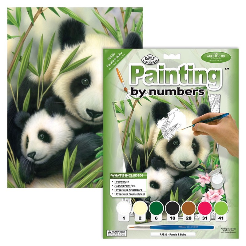 Kit ROYAL LANGNICKEL Peinture au numéro Junior Petit Format - Maman Panda et son petit
