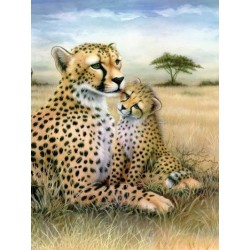 Kit ROYAL LANGNICKEL Peinture au numéro Junior Petit Format - Léopards dans la savane