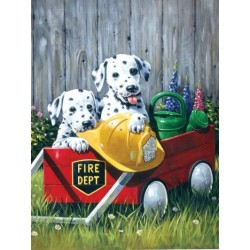 Kit ROYAL LANGNICKEL Peinture au numéro Junior Petit Format - Dalmatiens au Camion de pompiers