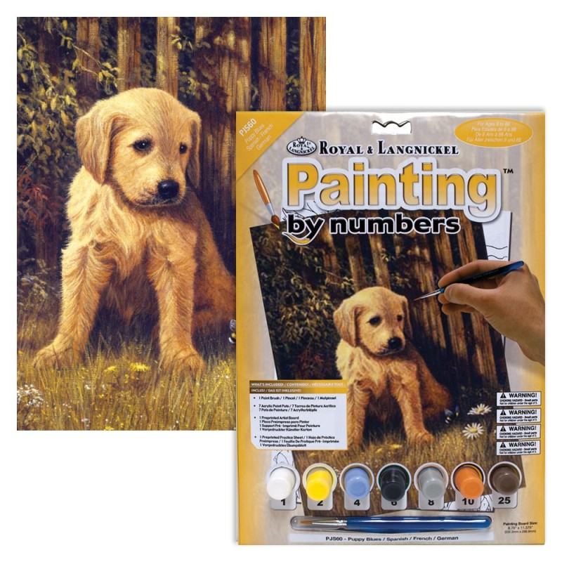 Kit ROYAL LANGNICKEL Peinture au numéro Junior Petit Format - le Blues du chiot