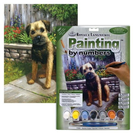 Kit ROYAL LANGNICKEL Peinture au numéro Junior Petit Format - Chiot au jardin