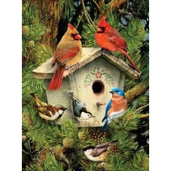 Kit ROYAL LANGNICKEL Peinture au numéro Junior Petit Format - Oiseaux autour de la cabane