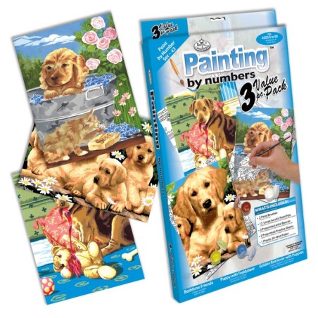 Kit ROYAL LANGNICKEL 3 Peintures au numéro Junior - Chiens et chiots
