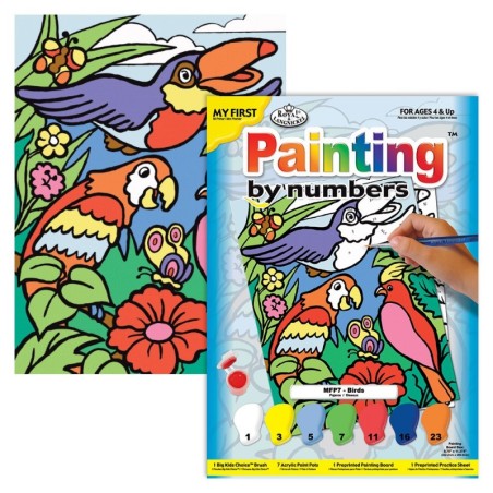 Kit ROYAL LANGNICKEL Ma 1ère Peinture au numéro - Oiseaux Exotiques