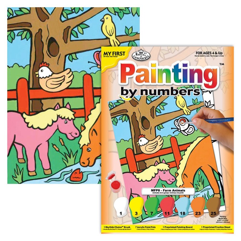 Kit ROYAL LANGNICKEL Ma 1ère Peinture au numéro - Animaux de la ferme