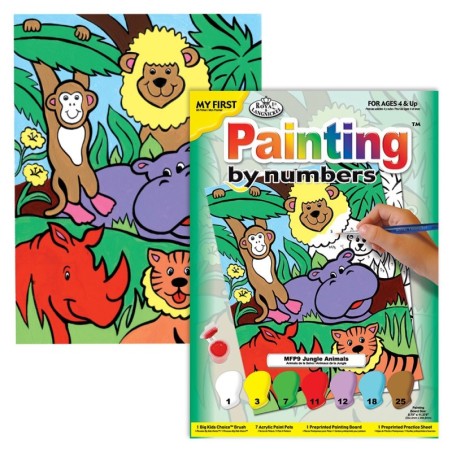 Kit ROYAL LANGNICKEL Ma 1ère Peinture au numéro - Animaux de la Jungle