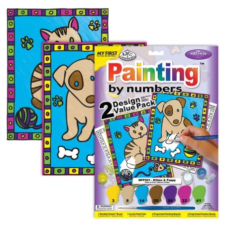 Kit ROYAL LANGNICKEL Ma 1ère Peinture au numéro - Chiot & Chaton