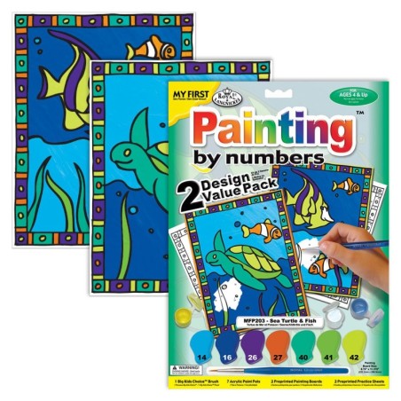 Kit ROYAL LANGNICKEL Ma 1ère Peinture au numéro - Poisson & Tortue