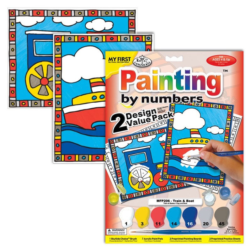 Kit ROYAL LANGNICKEL Ma 1ère Peinture au numéro - Train & Bateau