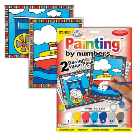 Kit ROYAL LANGNICKEL Ma 1ère Peinture au numéro - Train & Bateau
