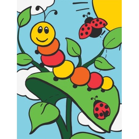 Kit ROYAL LANGNICKEL Ma 1ère Peinture au numéro - Chenille & papillon