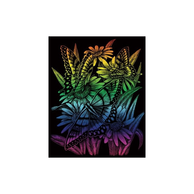 Kit ROYAL LANGNICKEL® Gravure d'Art Arc-en-Ciel - Pâquerettes et Papillons