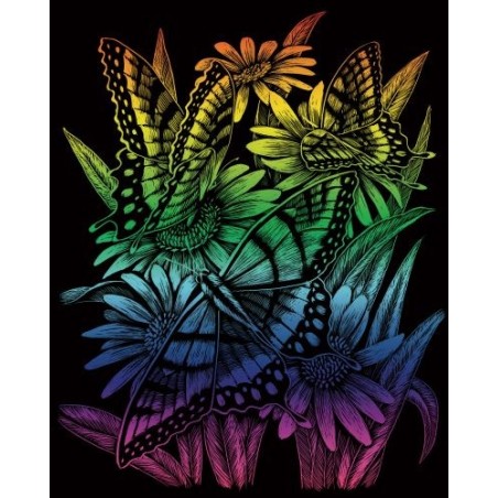 Kit ROYAL LANGNICKEL® Gravure d'Art Arc-en-Ciel - Pâquerettes et Papillons
