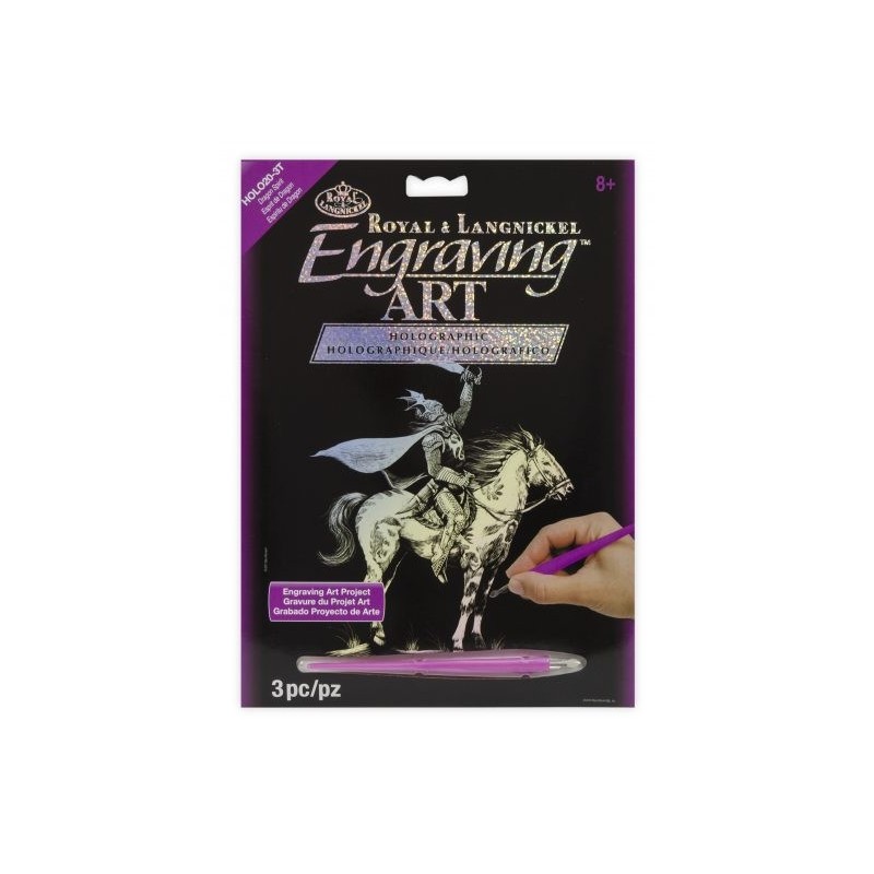 Kit ROYAL LANGNICKEL® Gravure d'Art Holographique - Le chevalier sur sa monture