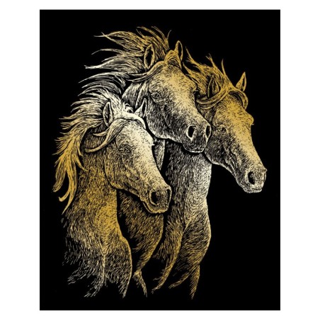 Kit ROYAL LANGNICKEL® Gravure d'Art Or - Chevaux au galop