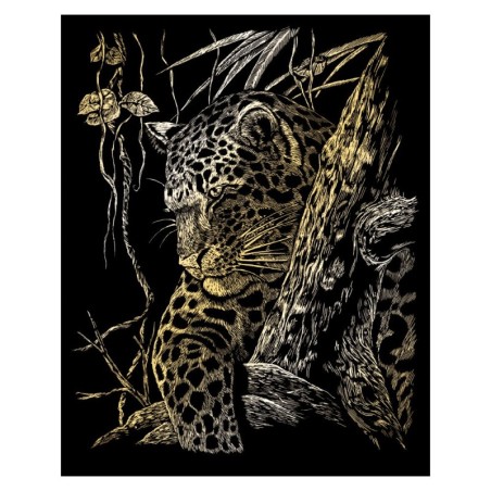 Kit ROYAL LANGNICKEL® Gravure d'Art Or - Léopard dans l'arbre