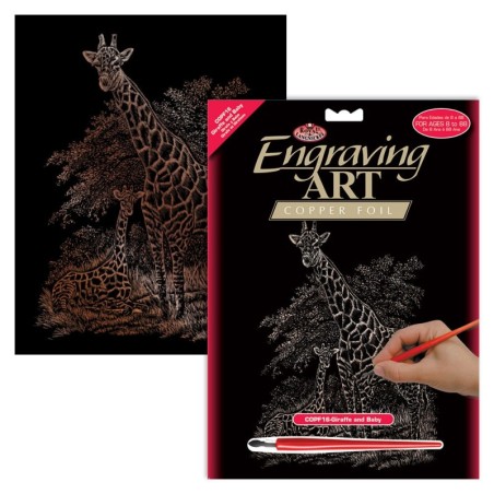 Kit ROYAL LANGNICKEL® Gravure d'Art Cuivre - Maman Girafe & son Petit