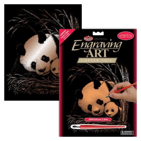 Kit ROYAL LANGNICKEL® Gravure d'Art Cuivre - Maman Panda et son Petit