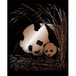 Kit ROYAL LANGNICKEL® Gravure d'Art Cuivre - Maman Panda et son Petit