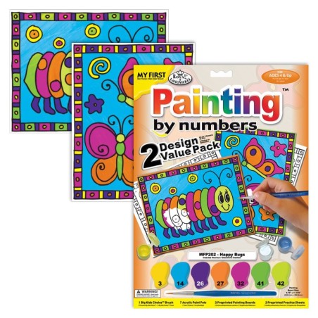 Kit ROYAL LANGNICKEL Ma 1ère Peinture au numéro - Papillons & Chenilles
