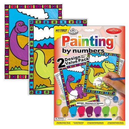 Kit ROYAL LANGNICKEL Ma 1ère Peinture au numéro - Dinosaures