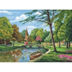 Kit ROYAL LANGNICKEL® Peinture au numero toile sur châssis - En bord de rivière - Grand Format