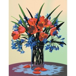 Kit ROYAL LANGNICKEL® Peinture au numero toile sur châssis - Bouquet de fleurs sauvages - Petit Format
