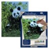 Kit ROYAL LANGNICKEL® Peinture au numero toile sur châssis - Le panda gourmand - Petit Format