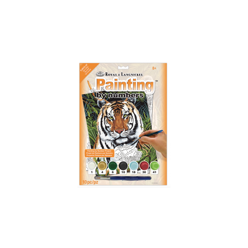 Kit ROYAL LANGNICKEL Peinture au numéro Junior Petit Format - Tigre au repos