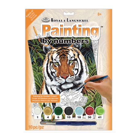 Kit ROYAL LANGNICKEL Peinture au numéro Junior Petit Format - Tigre au repos