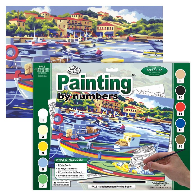Kit ROYAL LANGNICKEL Peinture au numero - Bateaux de pêche en Méditerranée