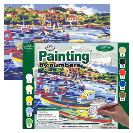 Kit ROYAL LANGNICKEL Peinture au numero - Bateaux de pêche en Méditerranée